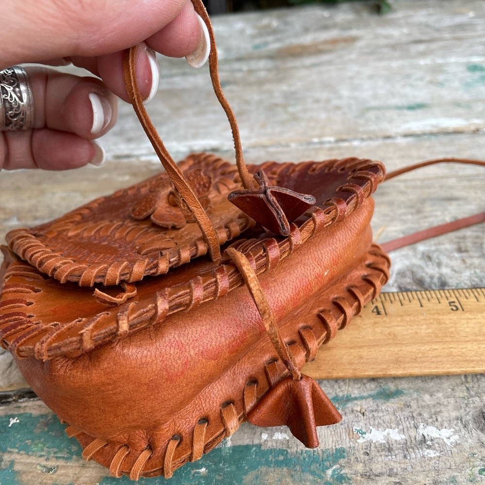 Vintage Leather Patchwork Mini Bag - image 7